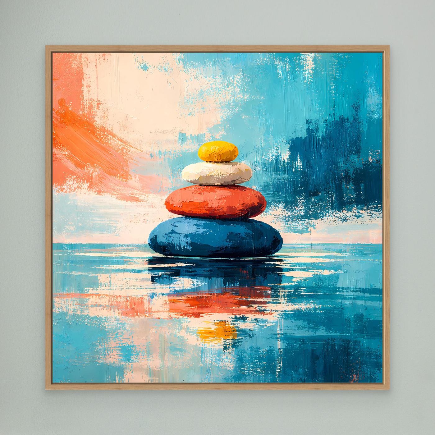 Leinwandbild Gestapelte Zen-Steine | Abstraktes Meditationsbild