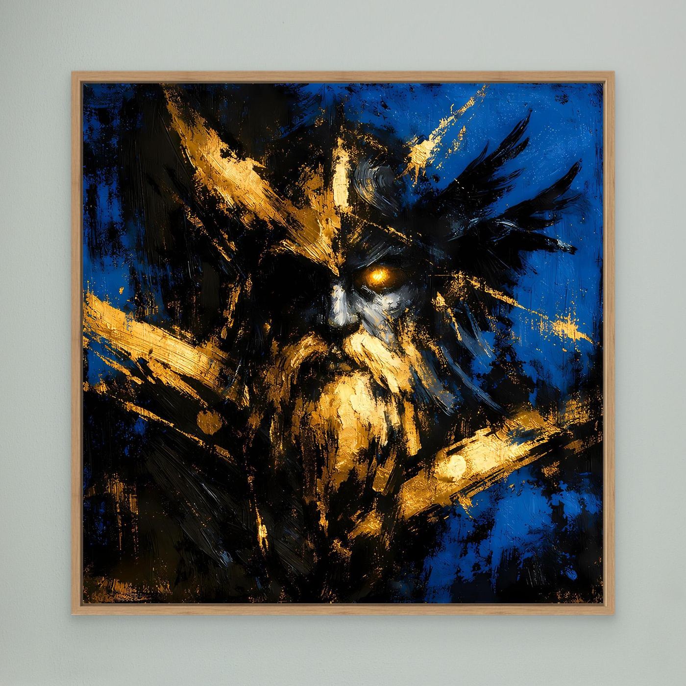 Leinwand Mythischer Nordischer Gott Odin | Abstraktes Wikinger Wandbild