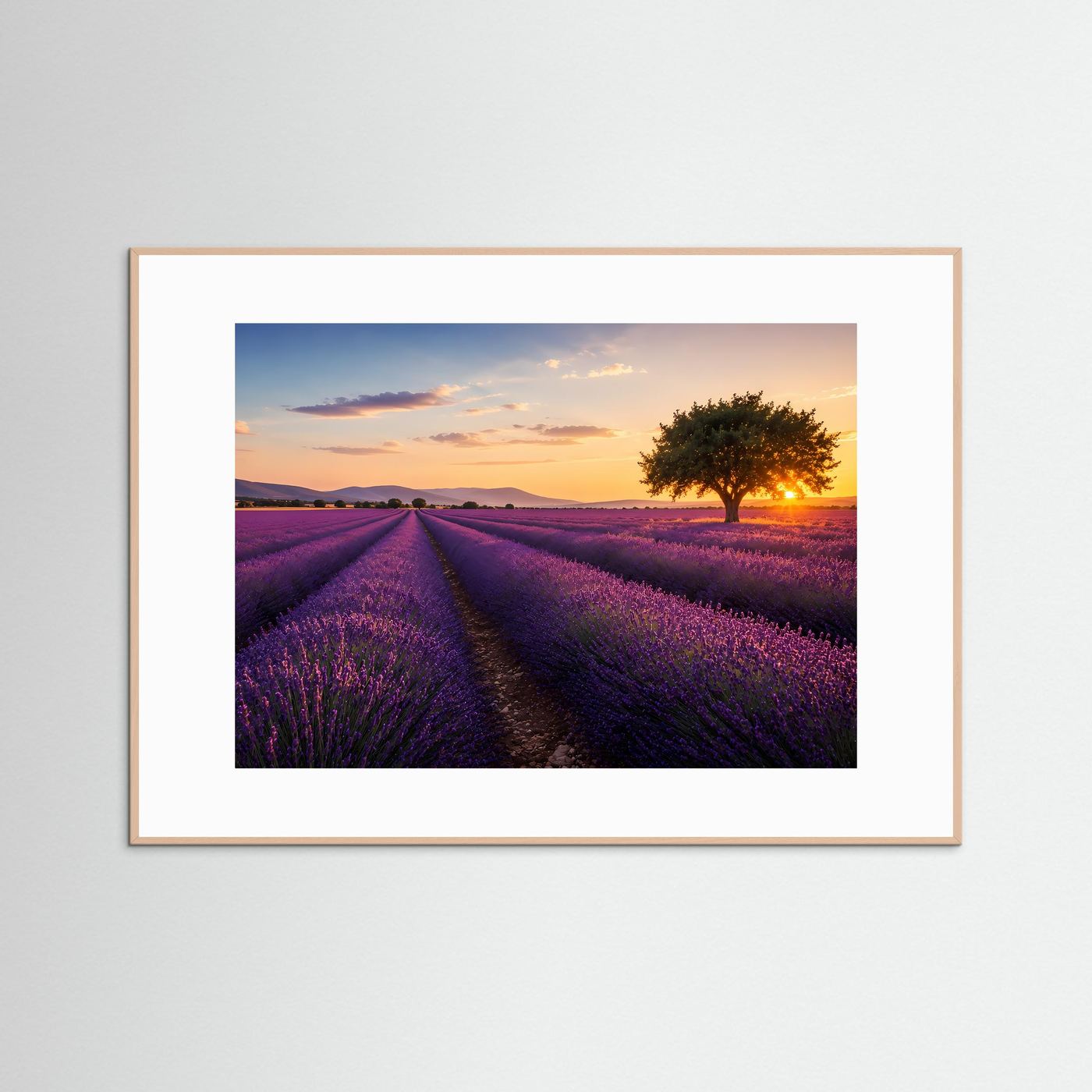 Lavendelfeld bei Sonnenuntergang | Provence Landschaft Wandkunst