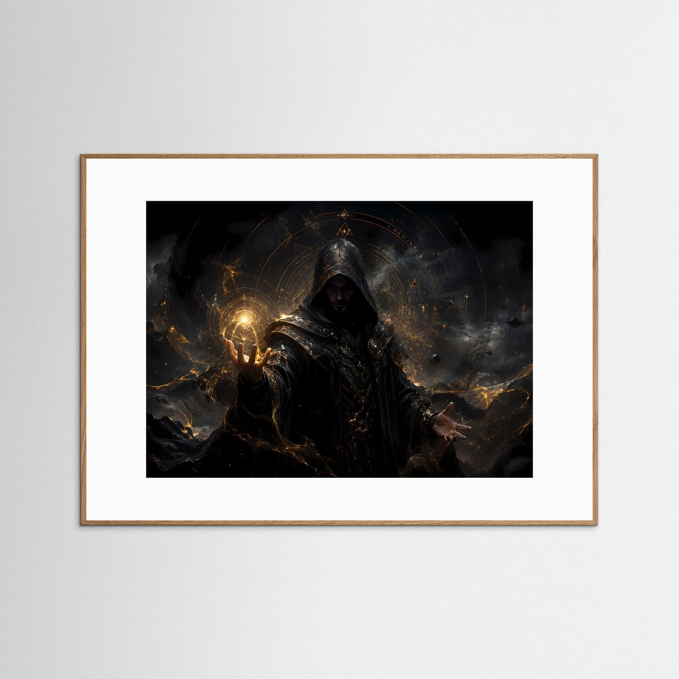 Magie der Schatten & Licht | Episches Fantasy Zauberer Poster im Dark Fantasy Stil