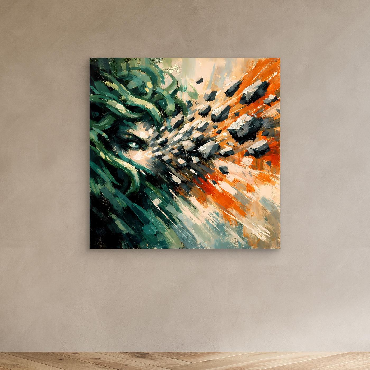 Leinwand Medusa Steinblick | Abstraktes Mythologie Fantasy Wandbild