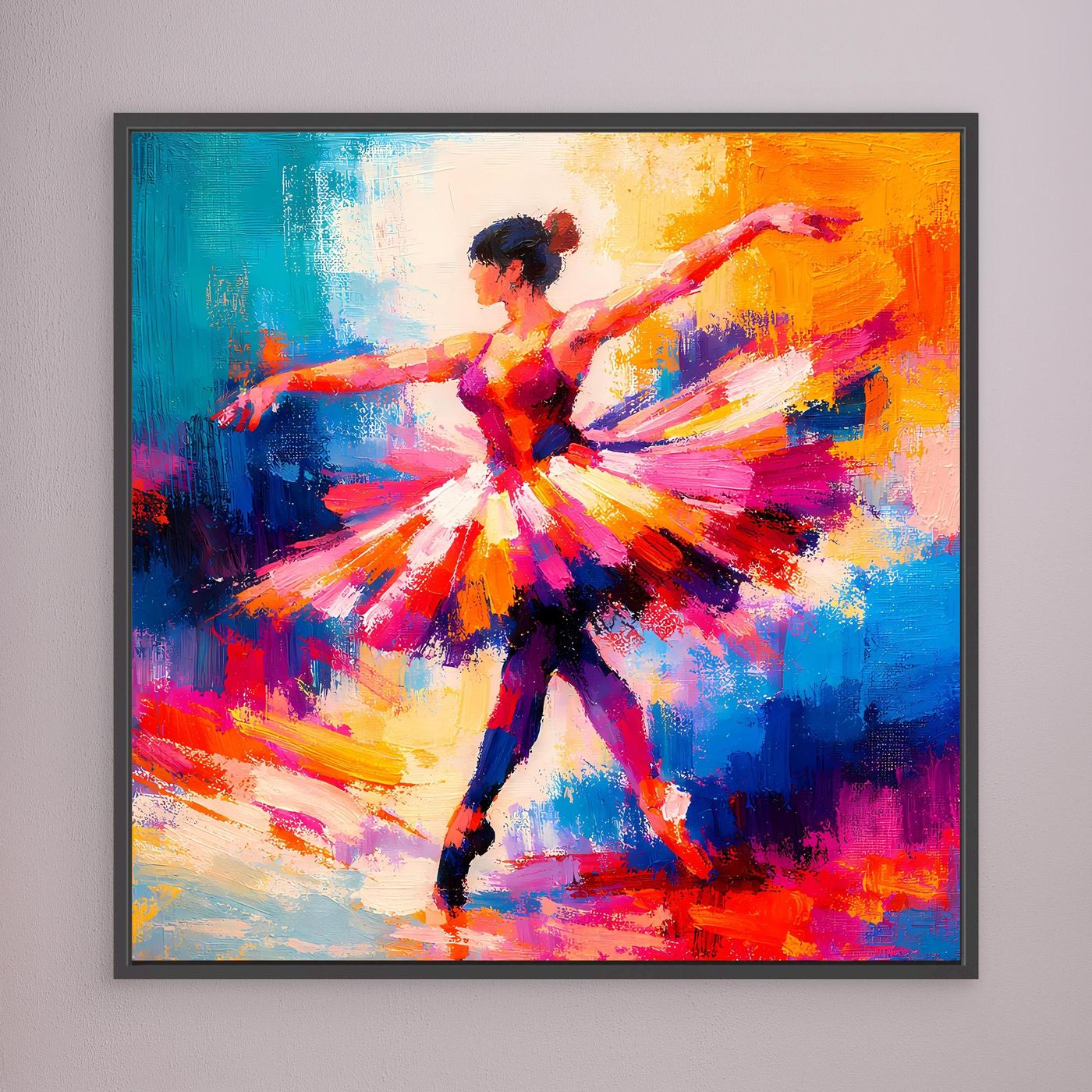 Leinwand Elegante Ballerina beim Tanz | Abstraktes Ballett & Musik Wandbild