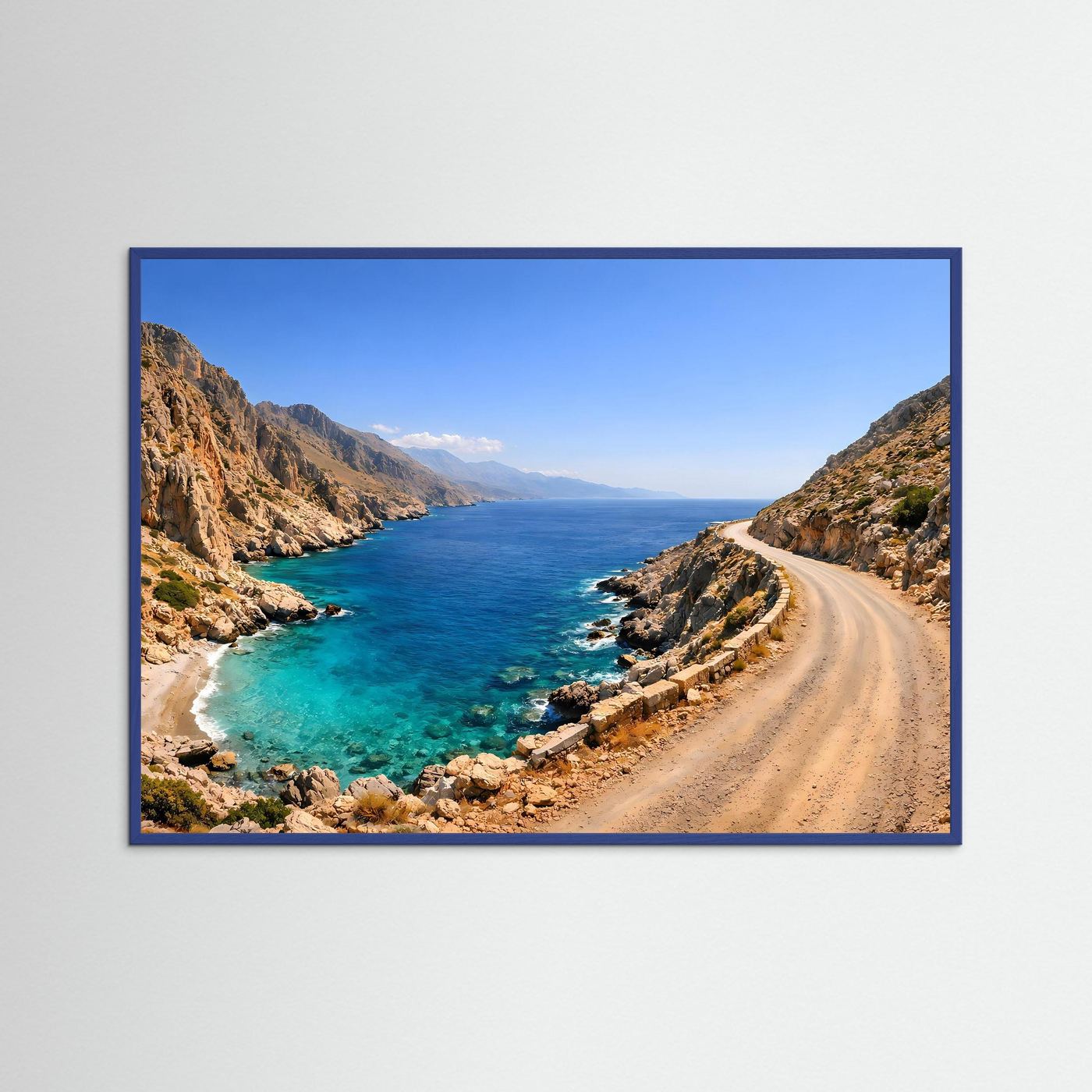 Malerische Küstenstraße am Türkisfarbenen Meer | Mediterranes Panorama & Natur Poster Querformat