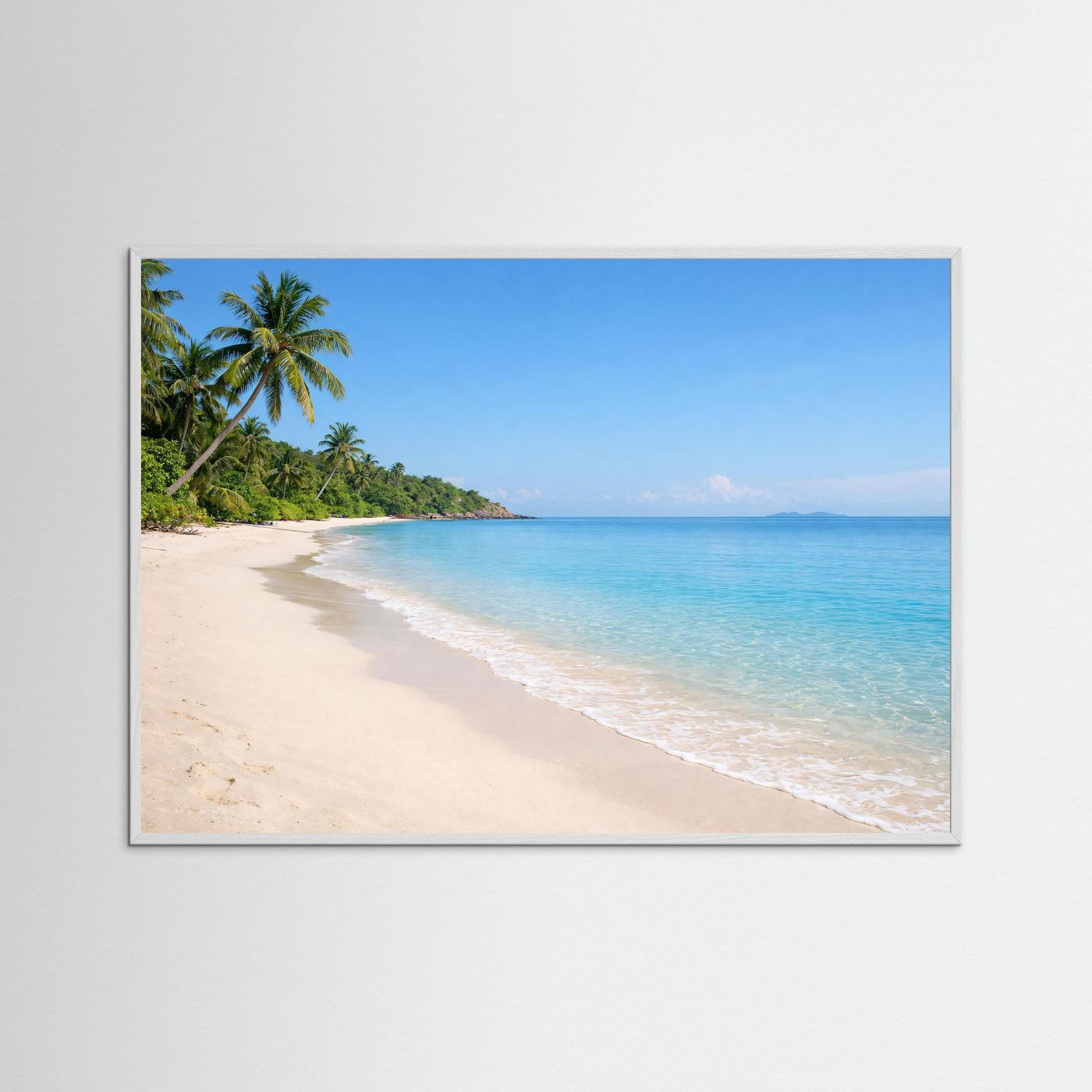 Poster Tropischer Traumstrand mit Palmen | Majestätisches Küsten Wandbild