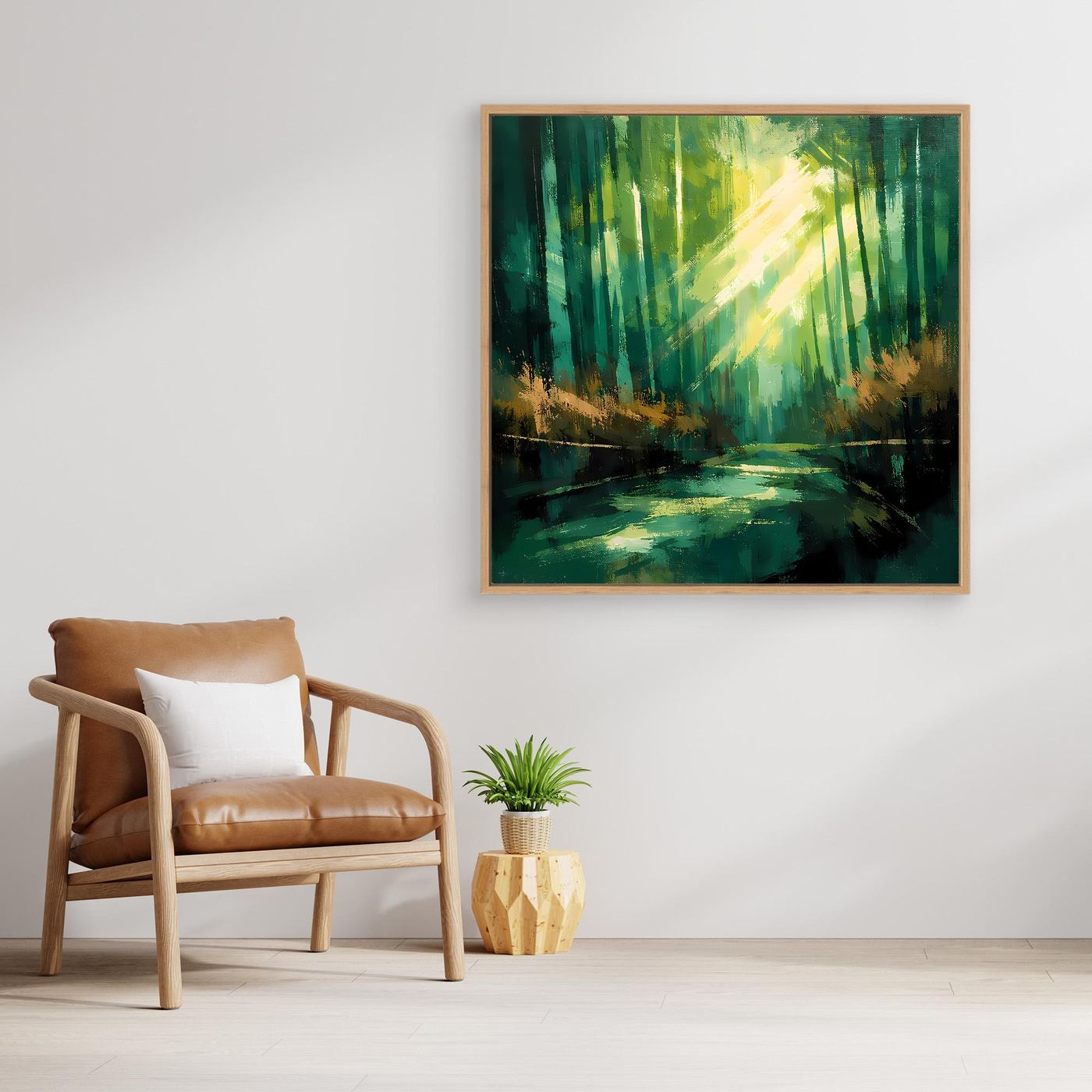 Leinwand Lichtdurchfluteter Zauberwald | Abstraktes Natur Wandbild