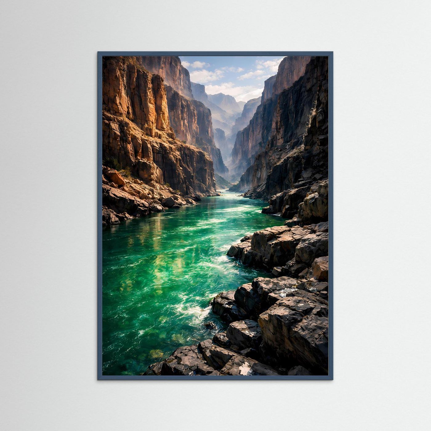 Poster Flusslauf im Monumentalen Canyon | Majestätisches Schlucht Wandbild