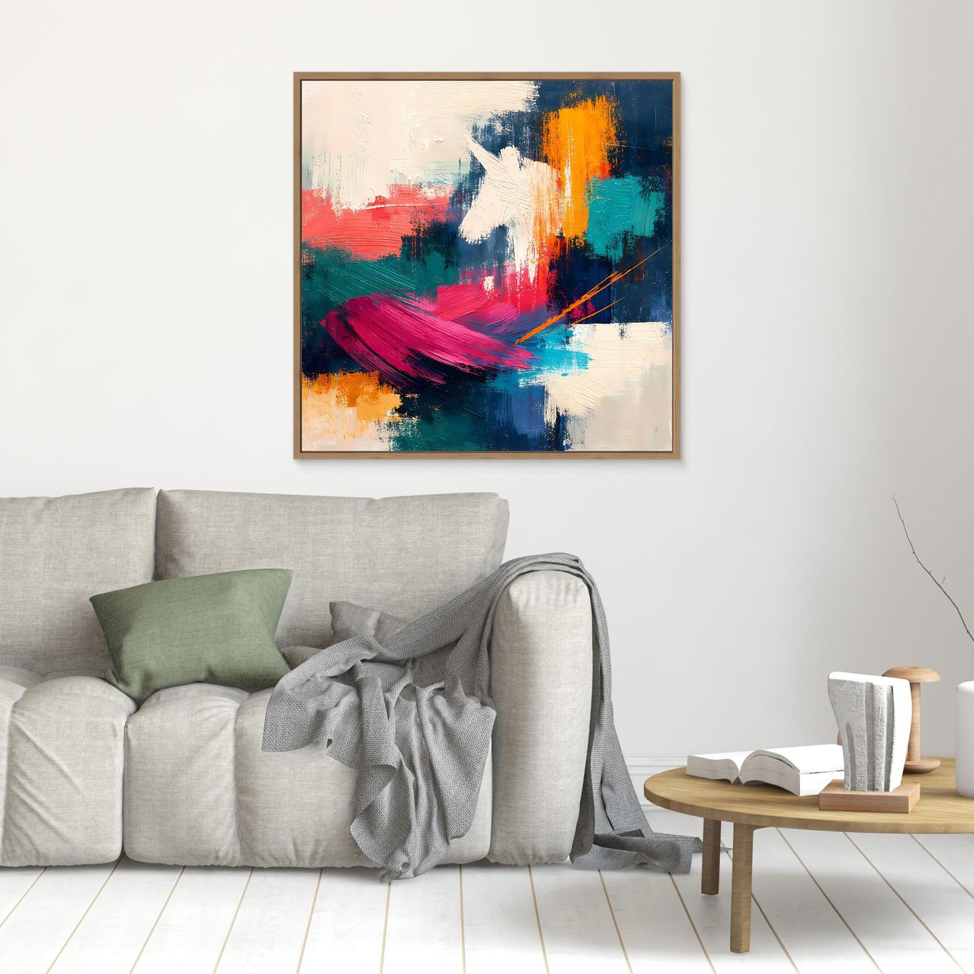 Leinwand Mystisches Einhorn im Farbenmeer | Abstraktes Fantasy Wandbild