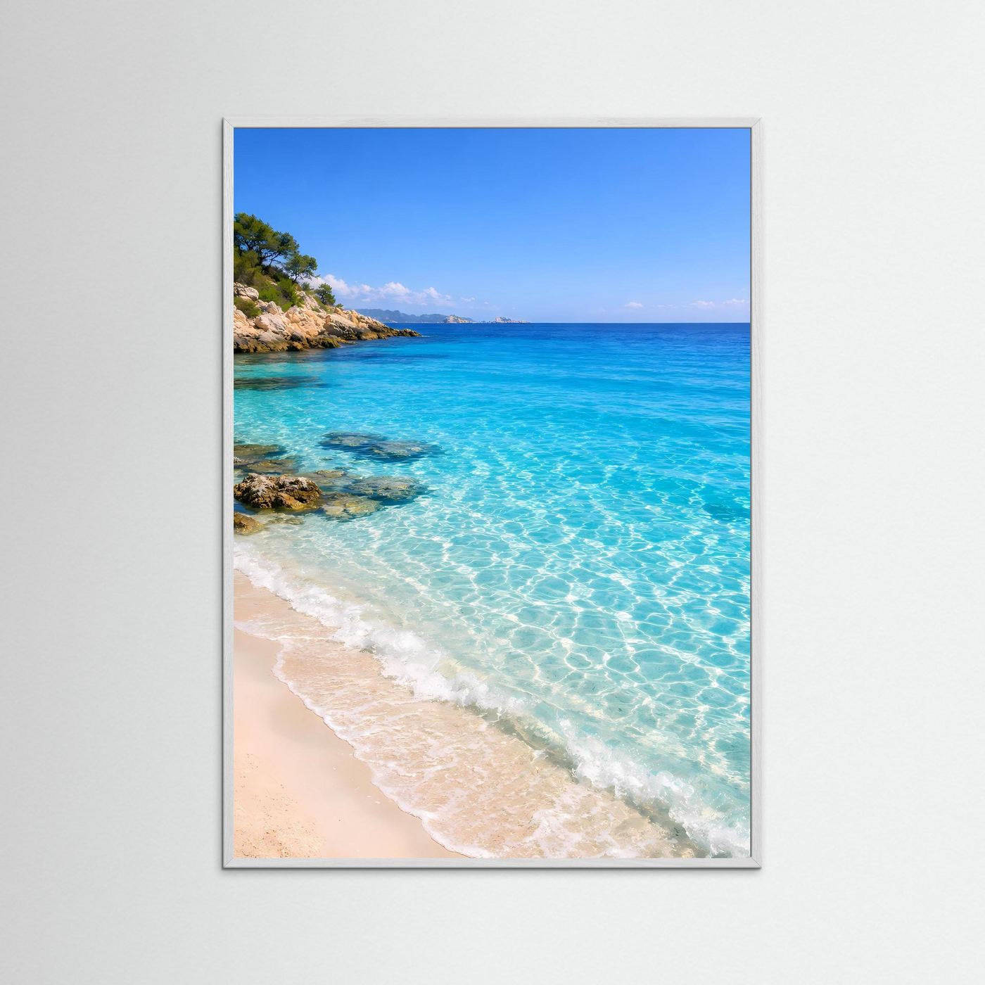 Poster Traumstrand mit Kristallklarem Wasser | Majestätisches Küsten Wandbild