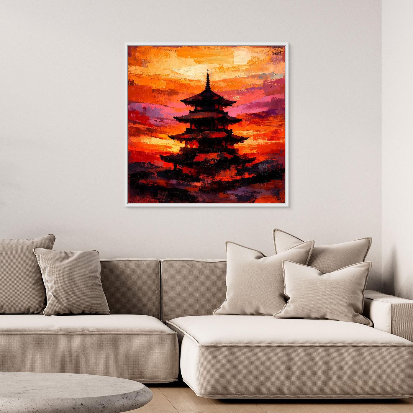 Leinwandbild Traditionelle Japanische Pagode | Abstraktes Asien-Wandbild