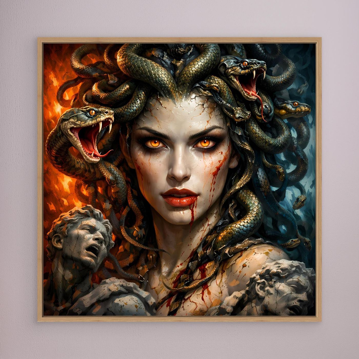 Leinwand Mythische Medusa mit Schlangenhaar | Griechische Mythologie Wandbild