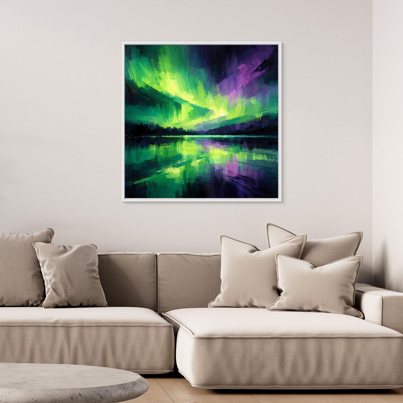 Leinwand Magisches Polarlicht | Abstraktes Nordlicht Natur Wandbild