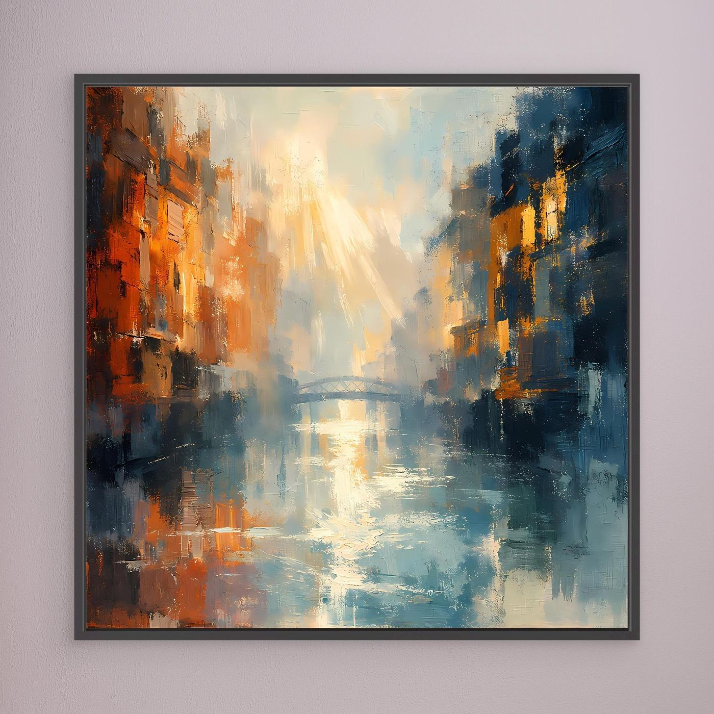 Leinwand Romantische Kanäle in Venedig | Abstraktes Wasserstraßen Wandbild