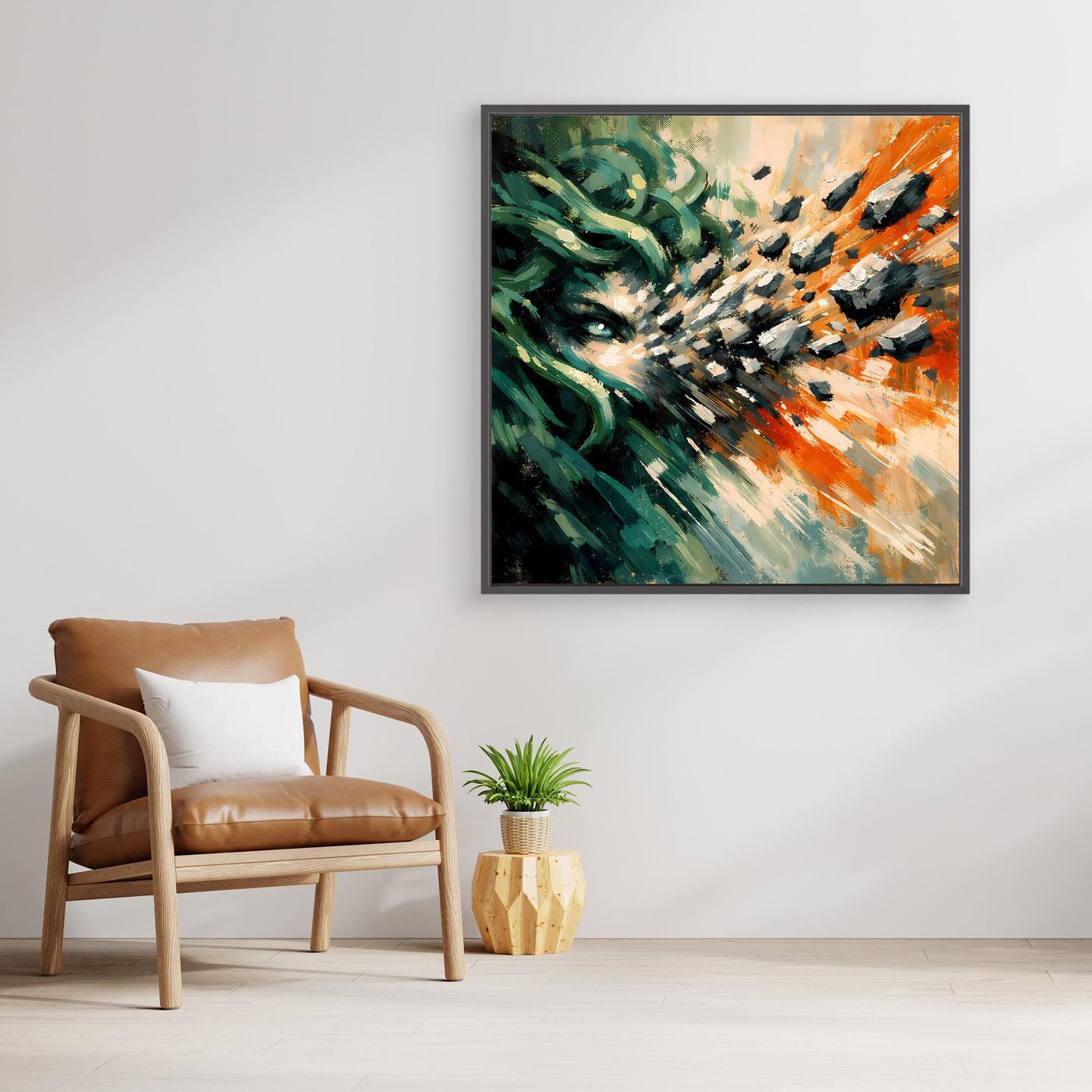 Leinwand Medusa Steinblick | Abstraktes Mythologie Fantasy Wandbild