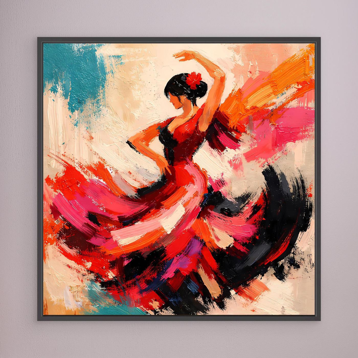 Premium Leinwand Flamenco Tänzerin Abstrakt | Modernes Kunst Poster Spanische Wanddeko