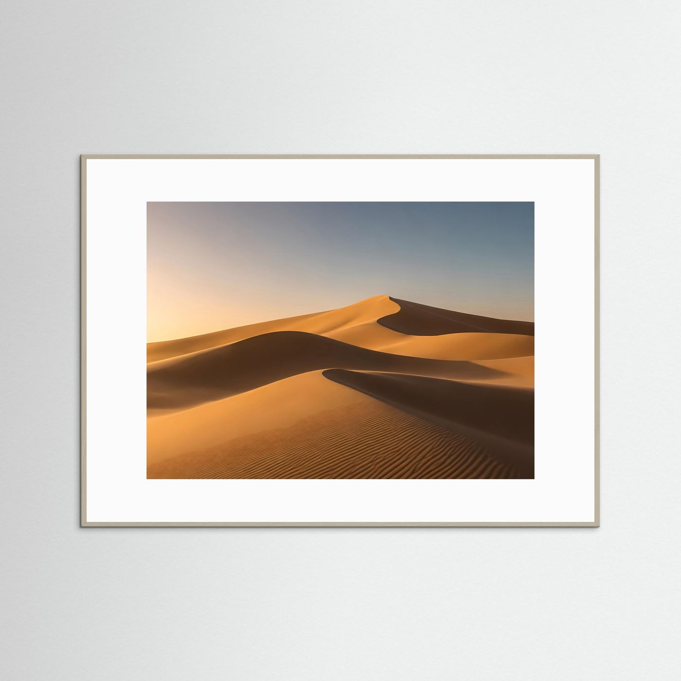 Wüste Poster Querformat | Wüste Poster Querformat | Goldene Sanddünen im warmen AbendlichtSchwarz Weiß Sanddünen mit Milchstraße & Sternenhimmel - Copy