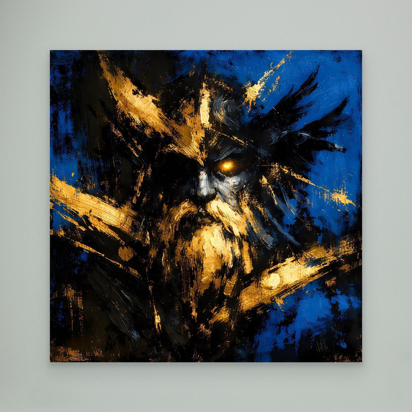 Leinwand Mythischer Nordischer Gott Odin | Abstraktes Wikinger Wandbild