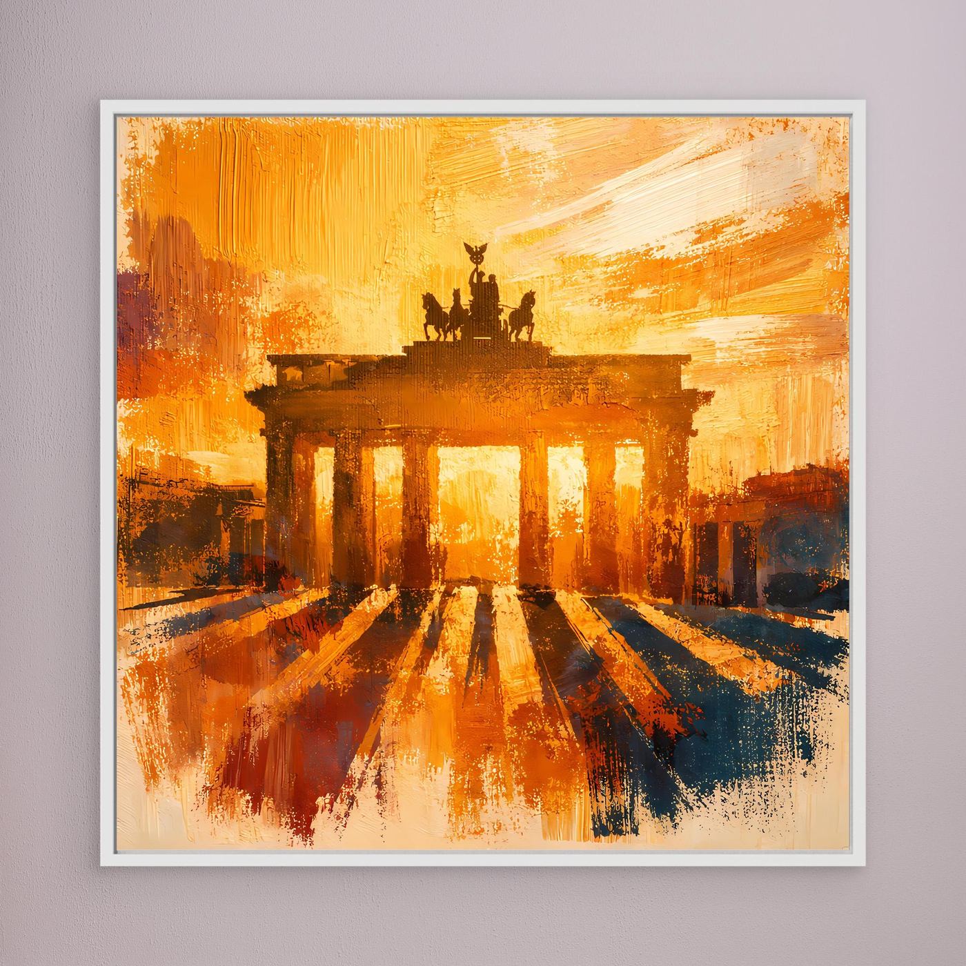Leinwand Brandenburger Tor Goldene Abendstimmung | Abstraktes Berlin Wandbild