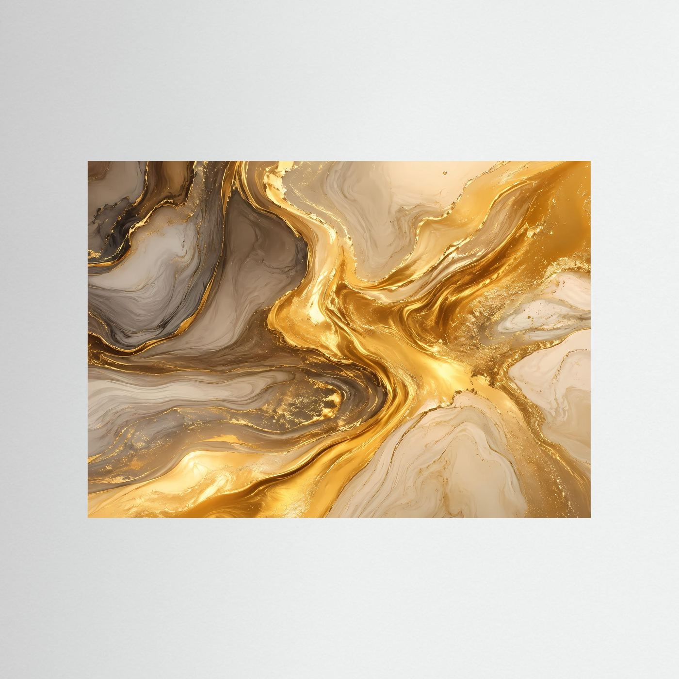 Abstrakte Gold Marmor Kunst | Luxuriöse Alkohol Ink Wandkunst | Elegantes Fluid Art Poster | Moderne Gold Textur | Premium Leinwand
