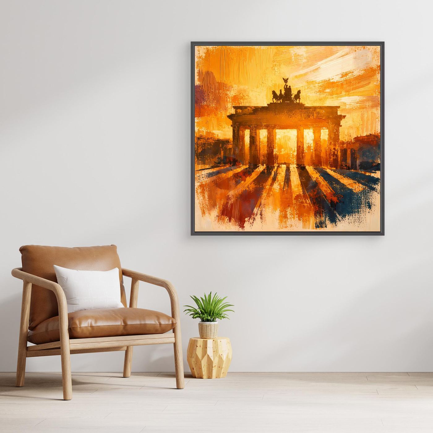 Leinwand Brandenburger Tor Goldene Abendstimmung | Abstraktes Berlin Wandbild