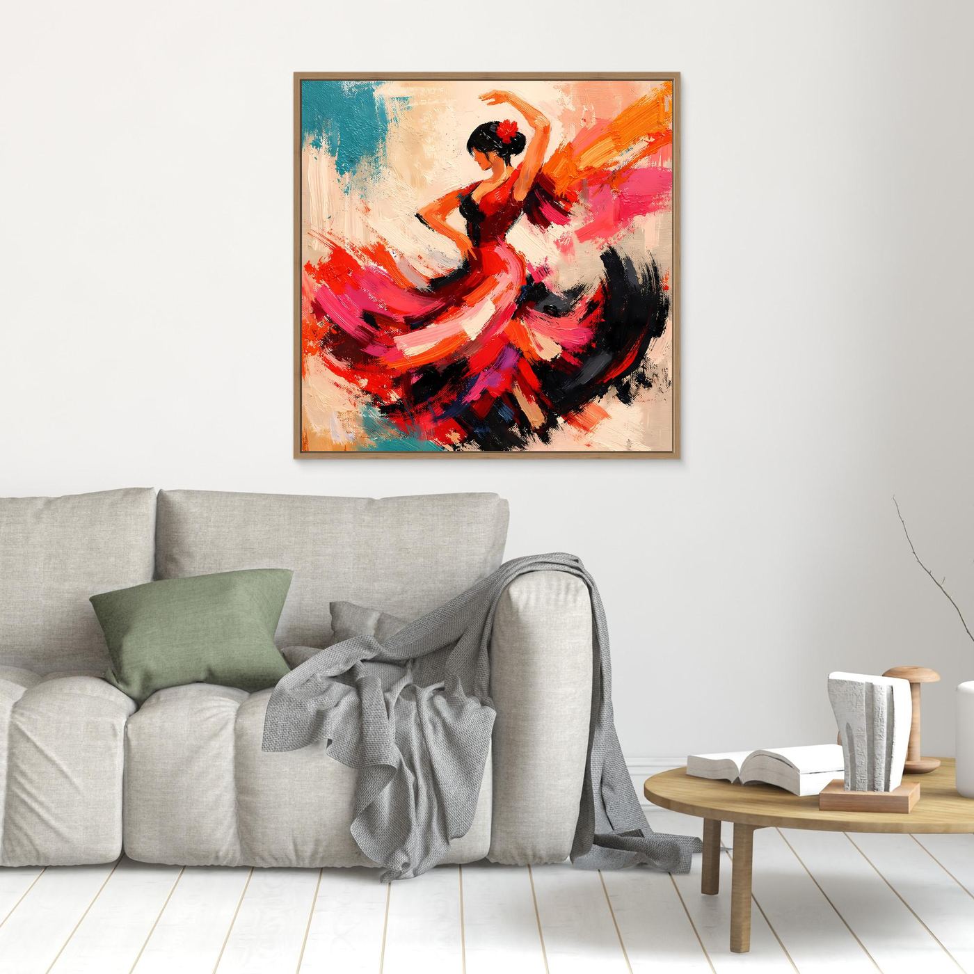 Premium Leinwand Flamenco Tänzerin Abstrakt | Modernes Kunst Poster Spanische Wanddeko