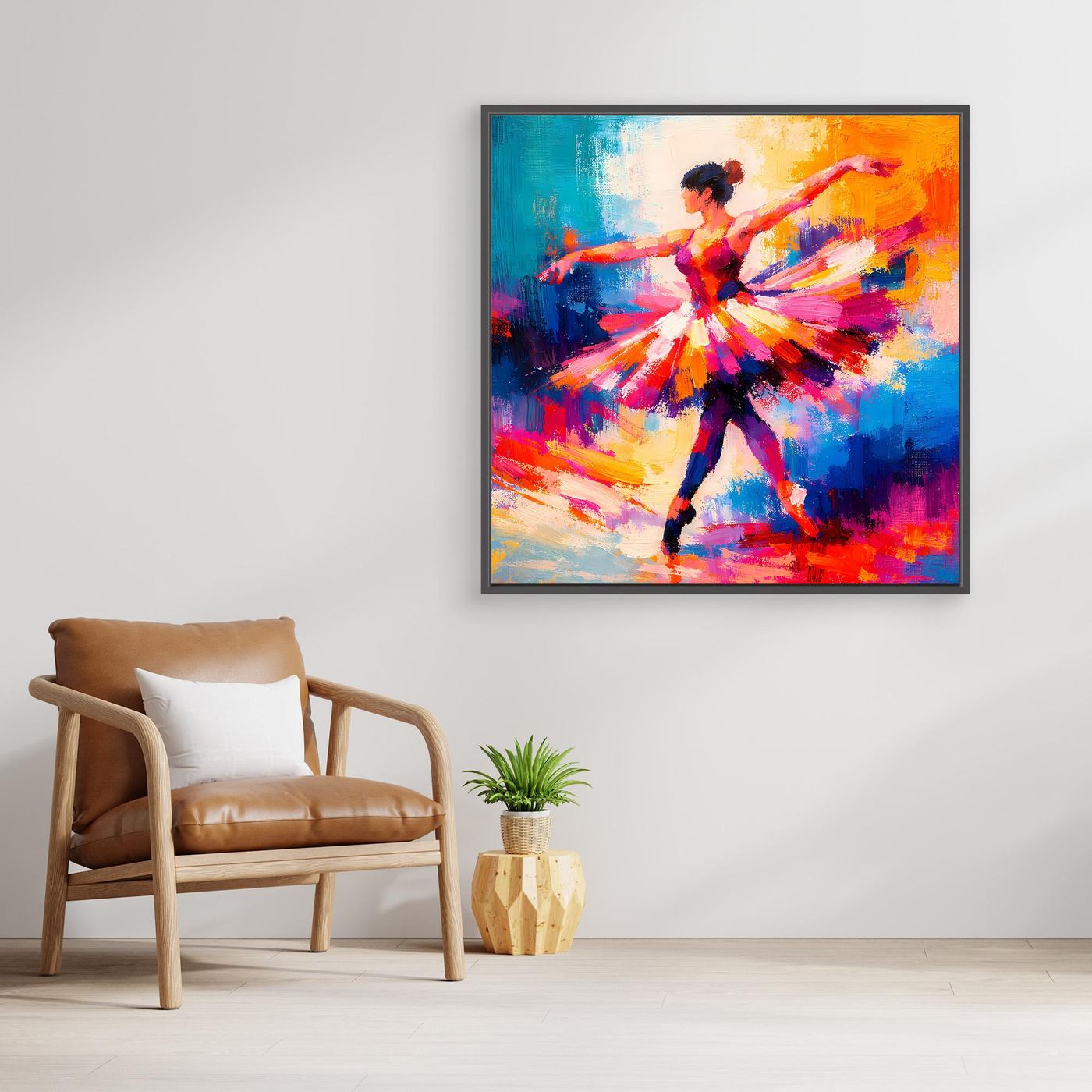 Leinwand Elegante Ballerina beim Tanz | Abstraktes Ballett & Musik Wandbild