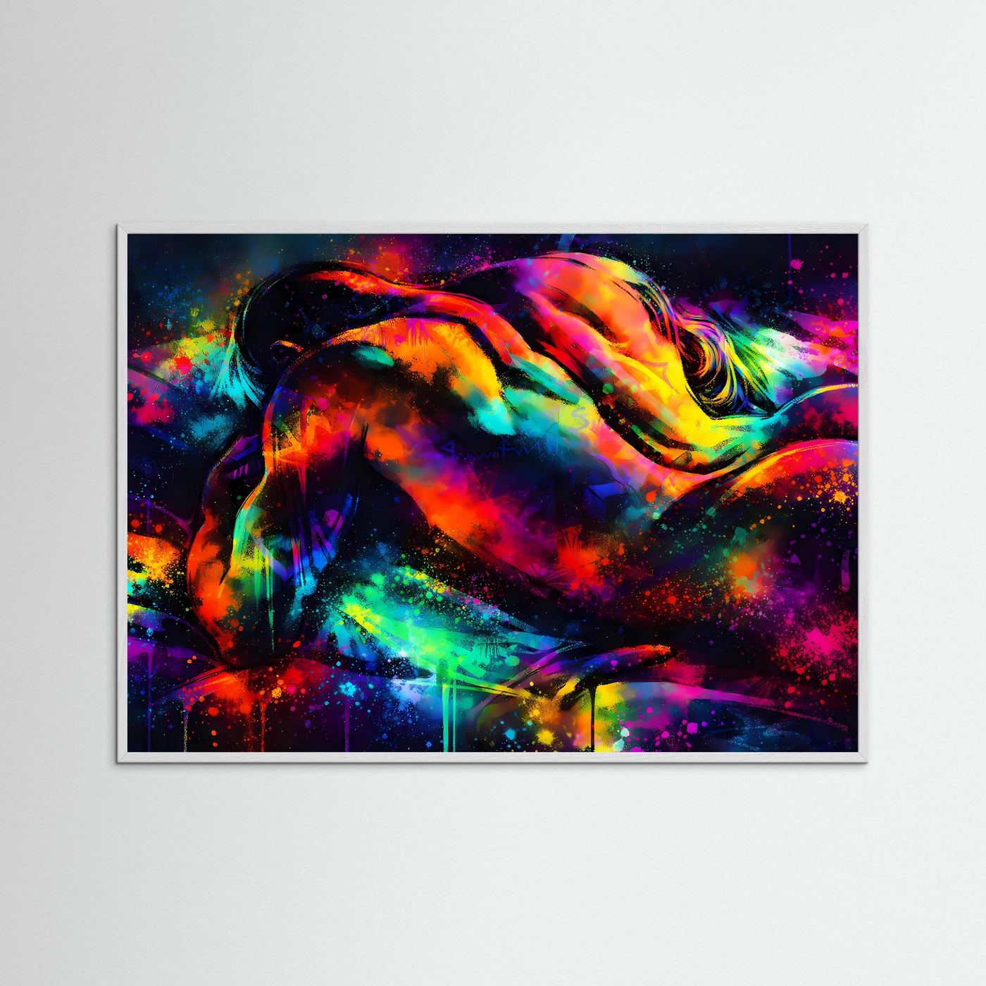 Abstraktes Neon‑Körperkunst Poster | Bunte moderne Wanddekoration im Kunststil