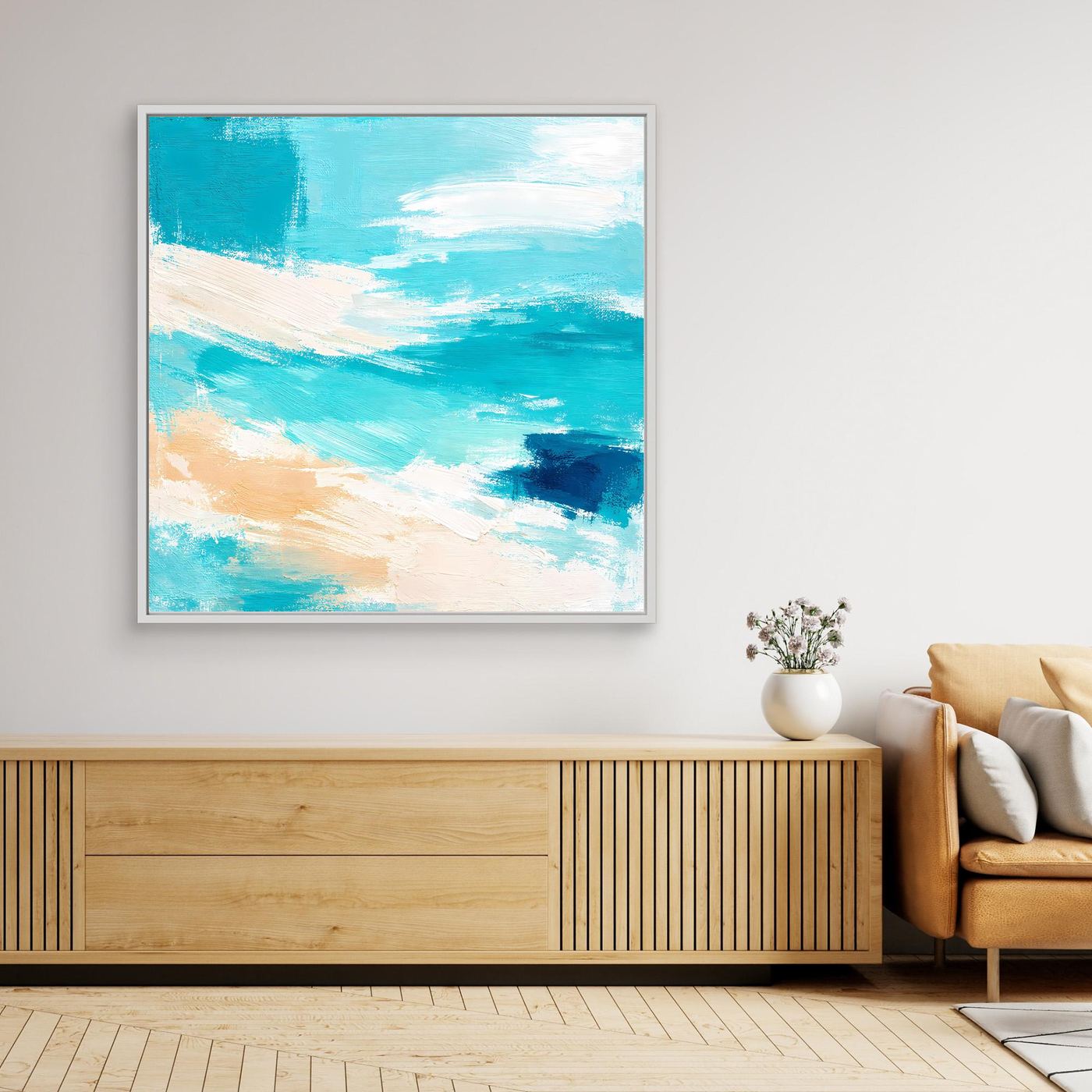 Leinwand Abstraktes Meeresrauschen am Strand | Modernes Ozean Wandbild