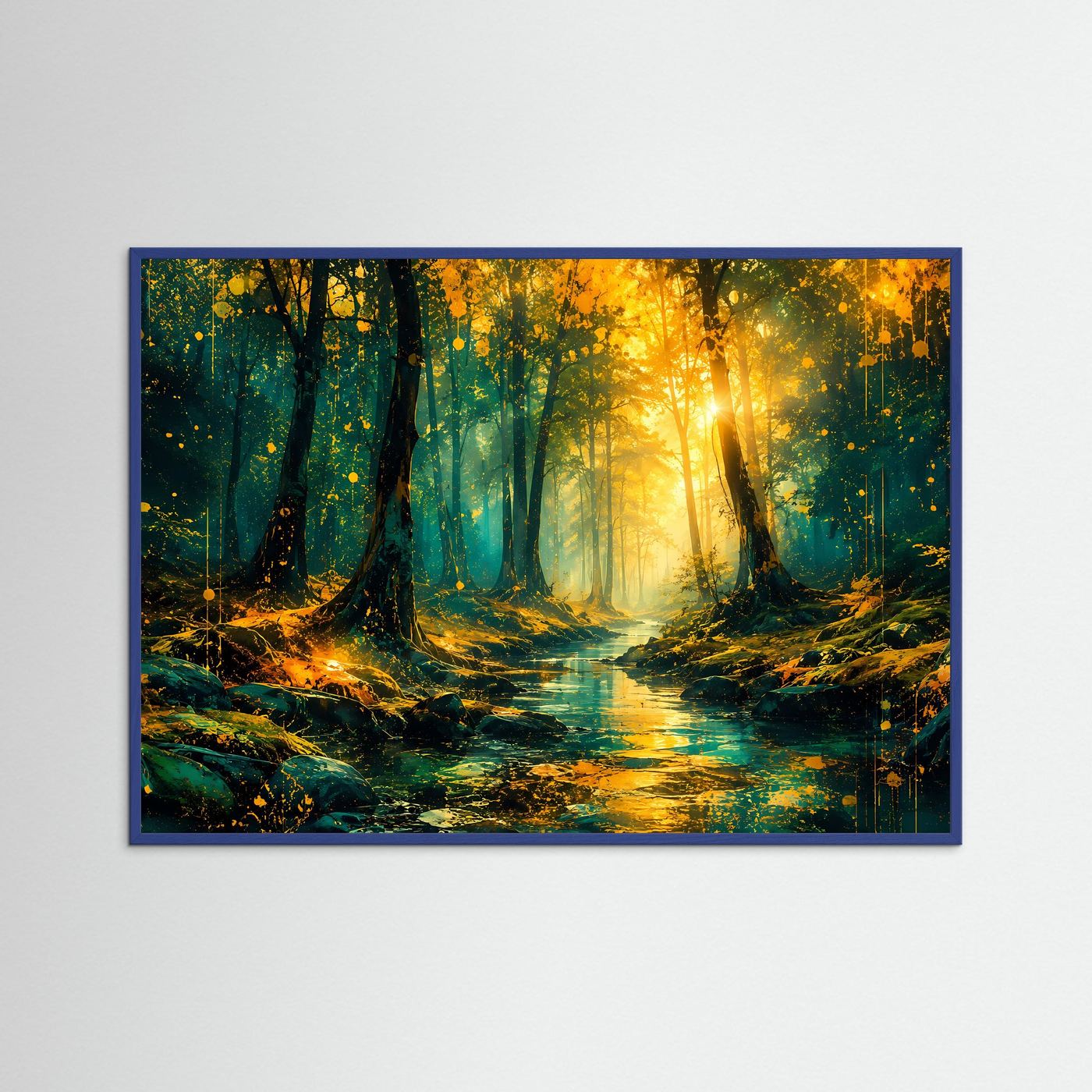 Magischer Wald Poster | Sonnenstrahlen im Wald | Waldlandschaft Wandbild | Mystische Naturkunst | Fine Art Print