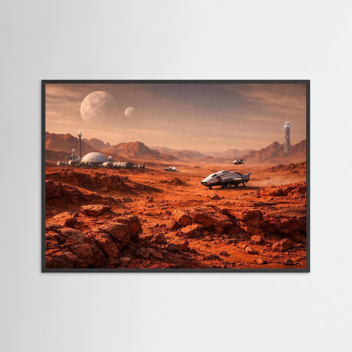 Kolonie auf dem roten Planeten | Sci-Fi Space Poster Querformat