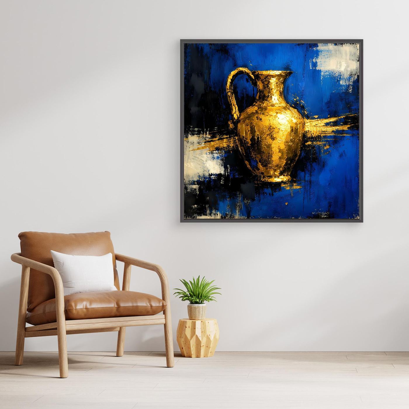 Leinwand Antike Goldene Amphore | Abstraktes Stillleben Wandbild