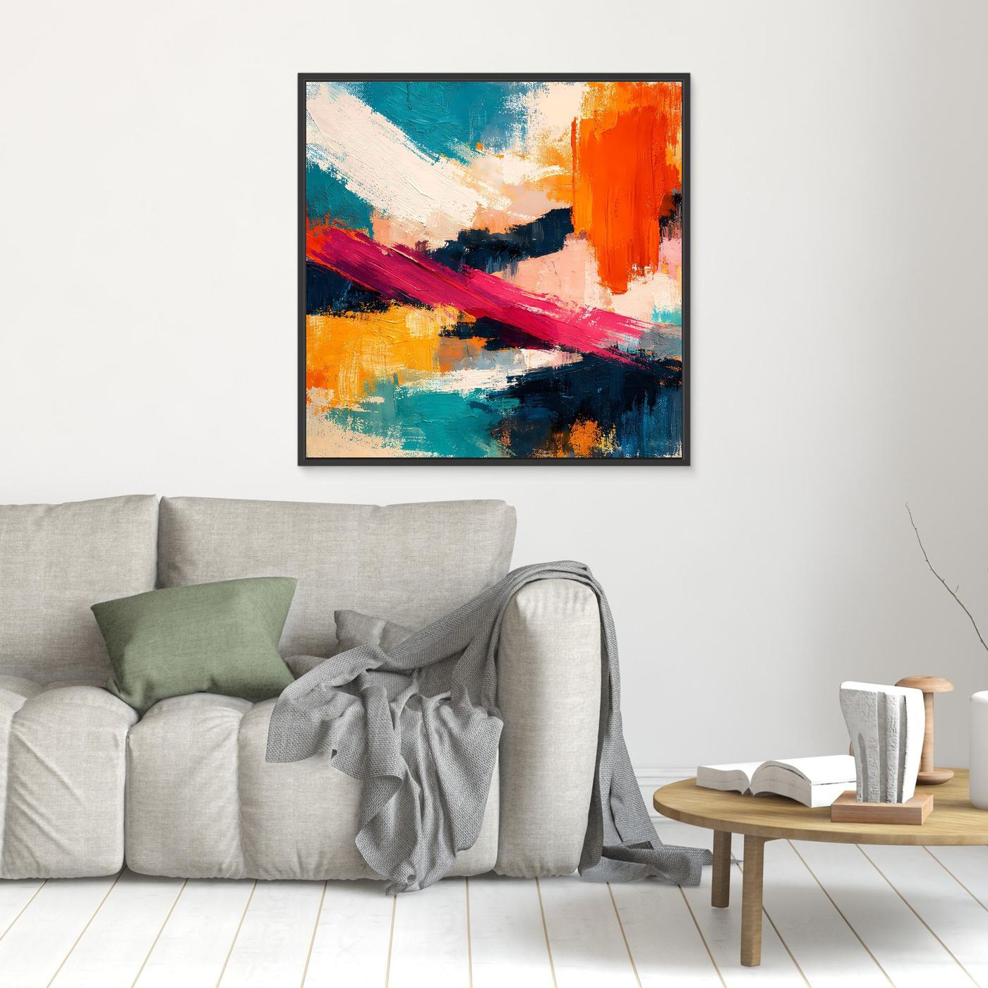 Premium Leinwand Modernes Abstraktes Gemälde | Wandbild Farbexplosion im Impasto-Stil