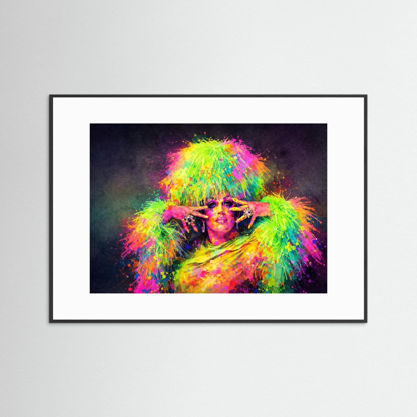 Glamouröse Neon-Ikone | Moderner Pop Art Print Querformat Wandbild