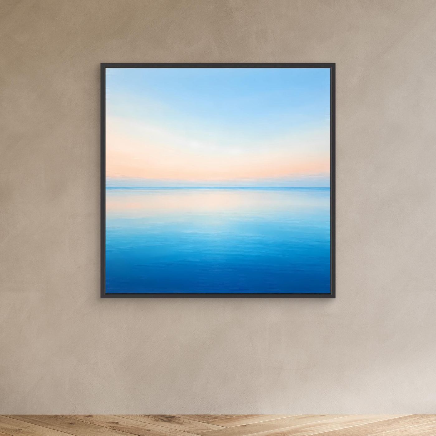 Leinwand Minimalistischer Meereshorizont im Pastelllicht | Abstraktes Ozean Wandbild