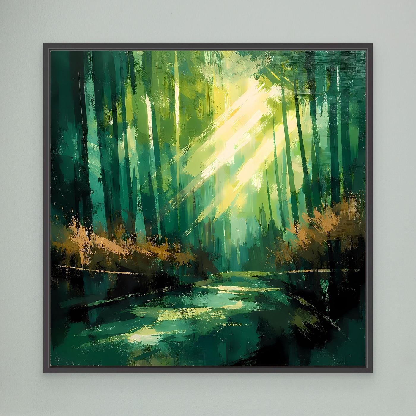Leinwand Lichtdurchfluteter Zauberwald | Abstraktes Natur Wandbild