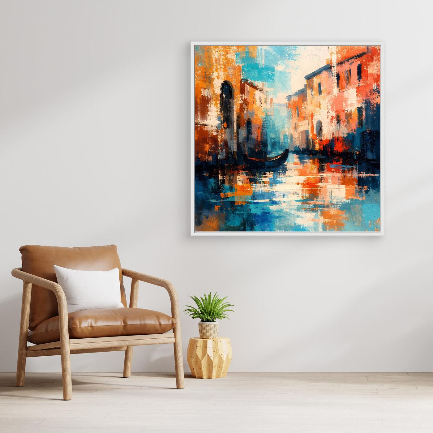 Leinwand Romantisches Venedig bei Sonnenuntergang | Abstraktes Gondel Wandbild