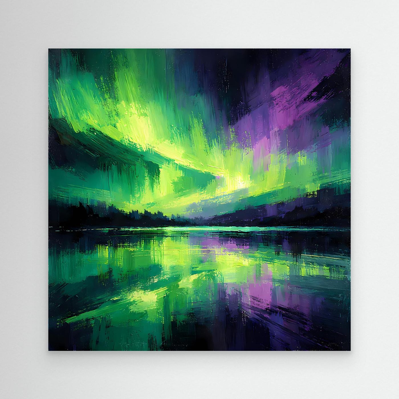 Leinwand Magisches Polarlicht | Abstraktes Nordlicht Natur Wandbild