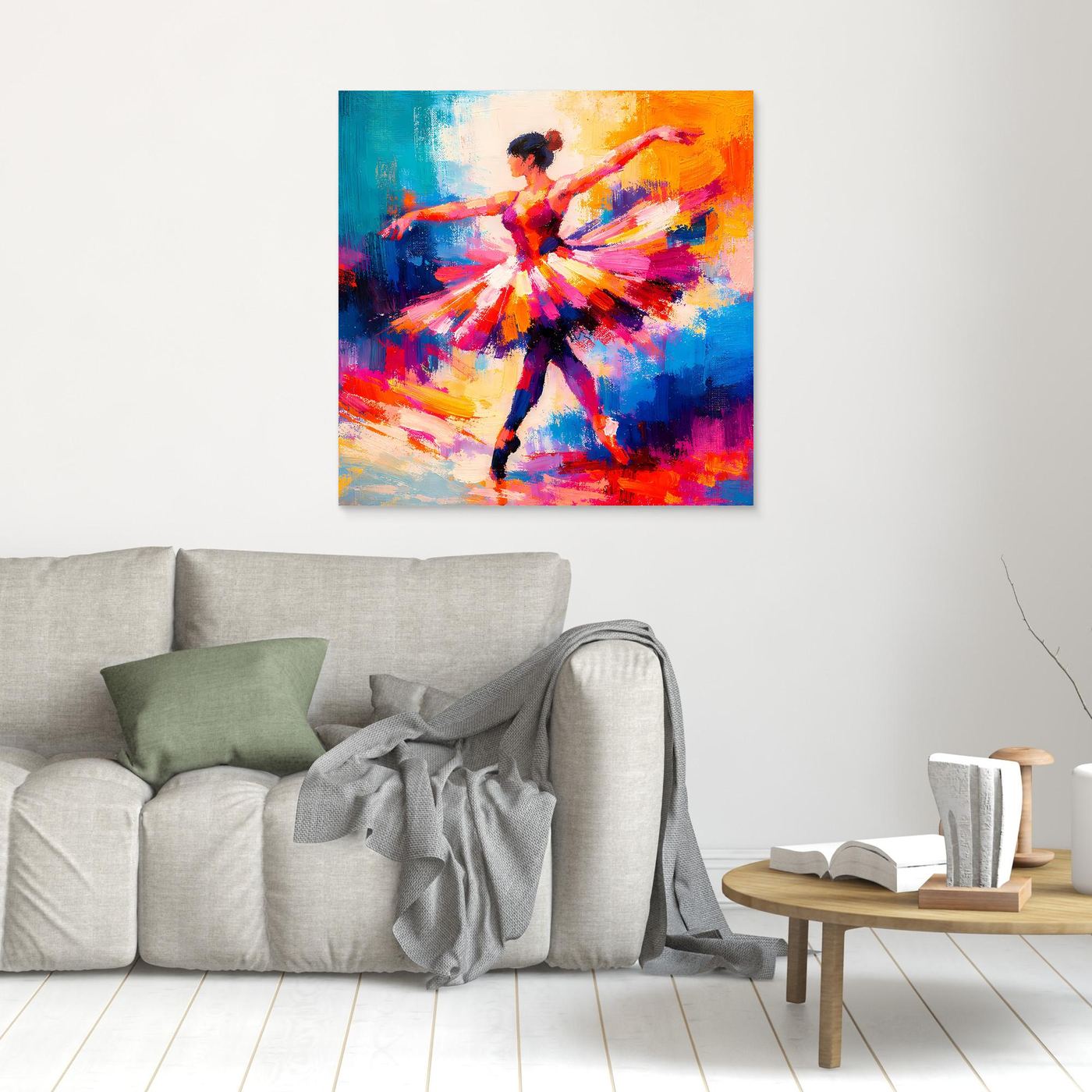 Leinwand Elegante Ballerina beim Tanz | Abstraktes Ballett & Musik Wandbild