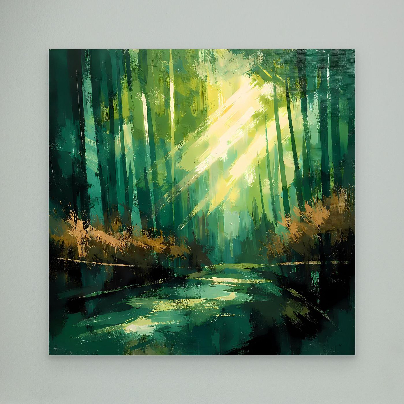 Leinwand Lichtdurchfluteter Zauberwald | Abstraktes Natur Wandbild