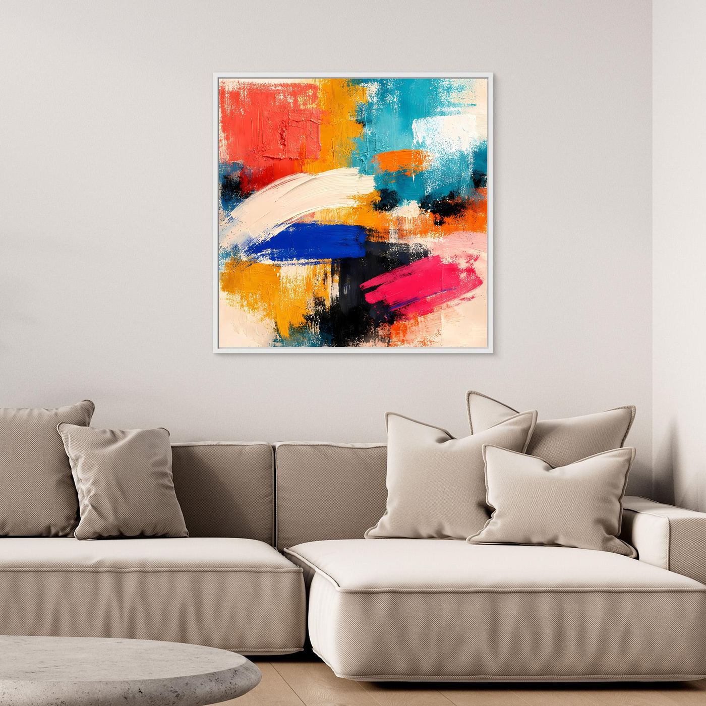 Leinwand Farbenfrohe Abstrakte Texturen | Modernes Color-Blocking Wandbild