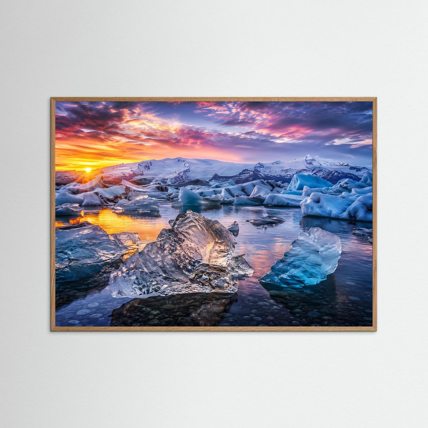 Majestätischer Gletscher bei Sonnenuntergang | Panorama Eis & Natur Poster Querformat