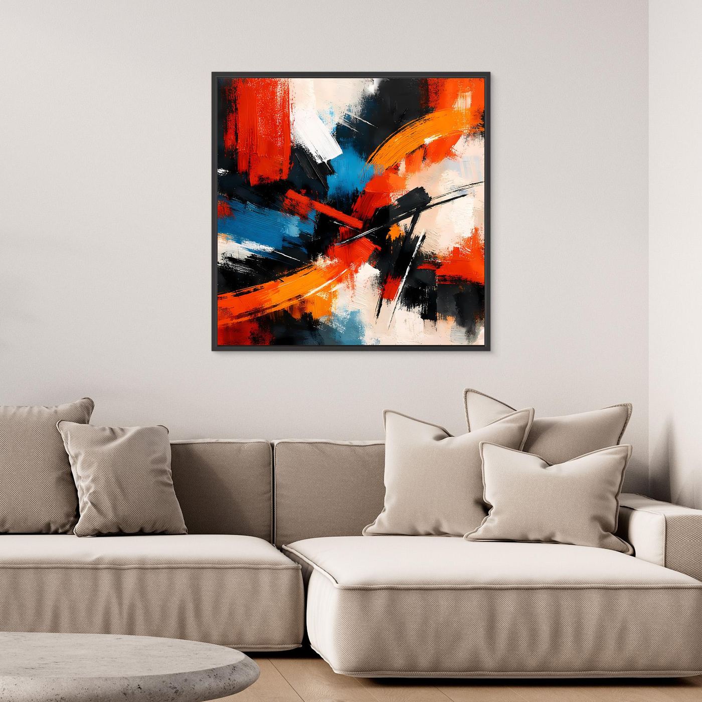 Leinwandbild Abstrakte Farbexplosion | Modernes Expressionistisches Wandbild auf echtem Holzkeilrahmen