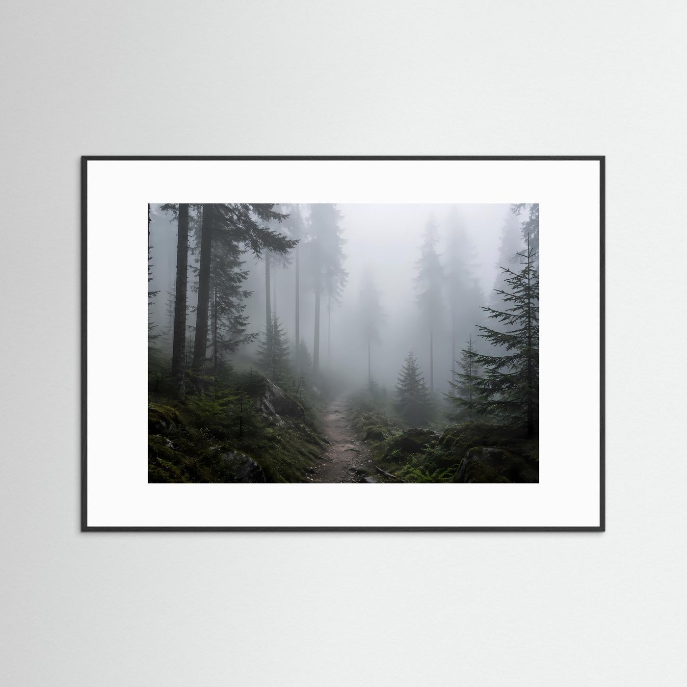 Mystischer Nebelwald | Atmosphärische Waldlandschaft Wandkunst