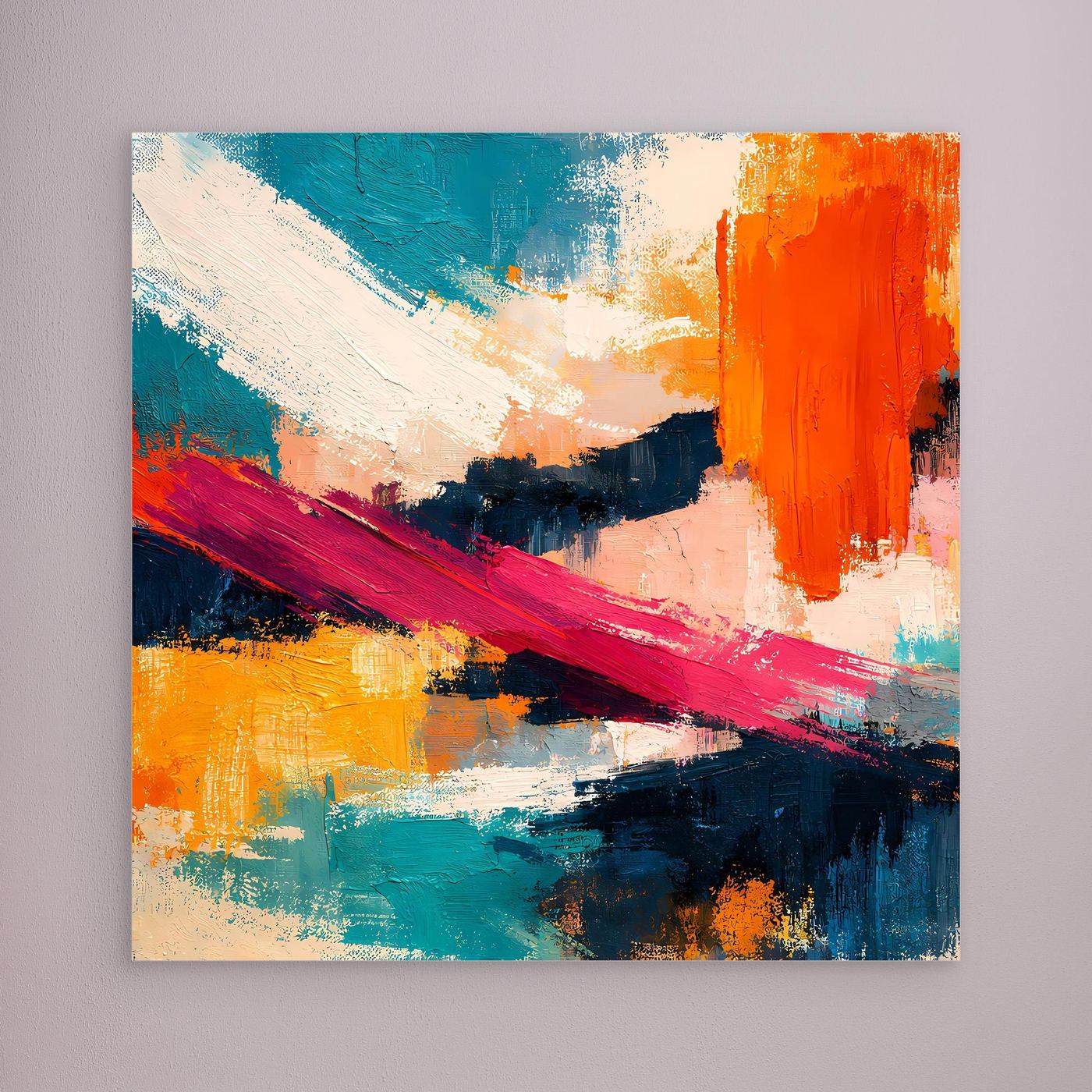 Premium Leinwand Modernes Abstraktes Gemälde | Wandbild Farbexplosion im Impasto-Stil