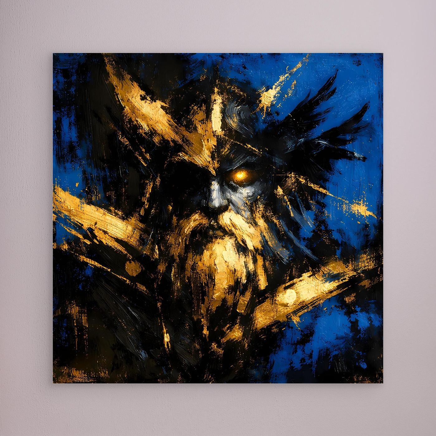 Leinwand Mythischer Nordischer Gott Odin | Abstraktes Wikinger Wandbild