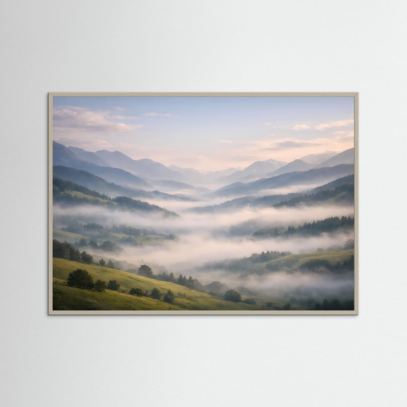 Sanftes Nebeltal im Morgenlicht | Alpen & Landschafts-Wandbild