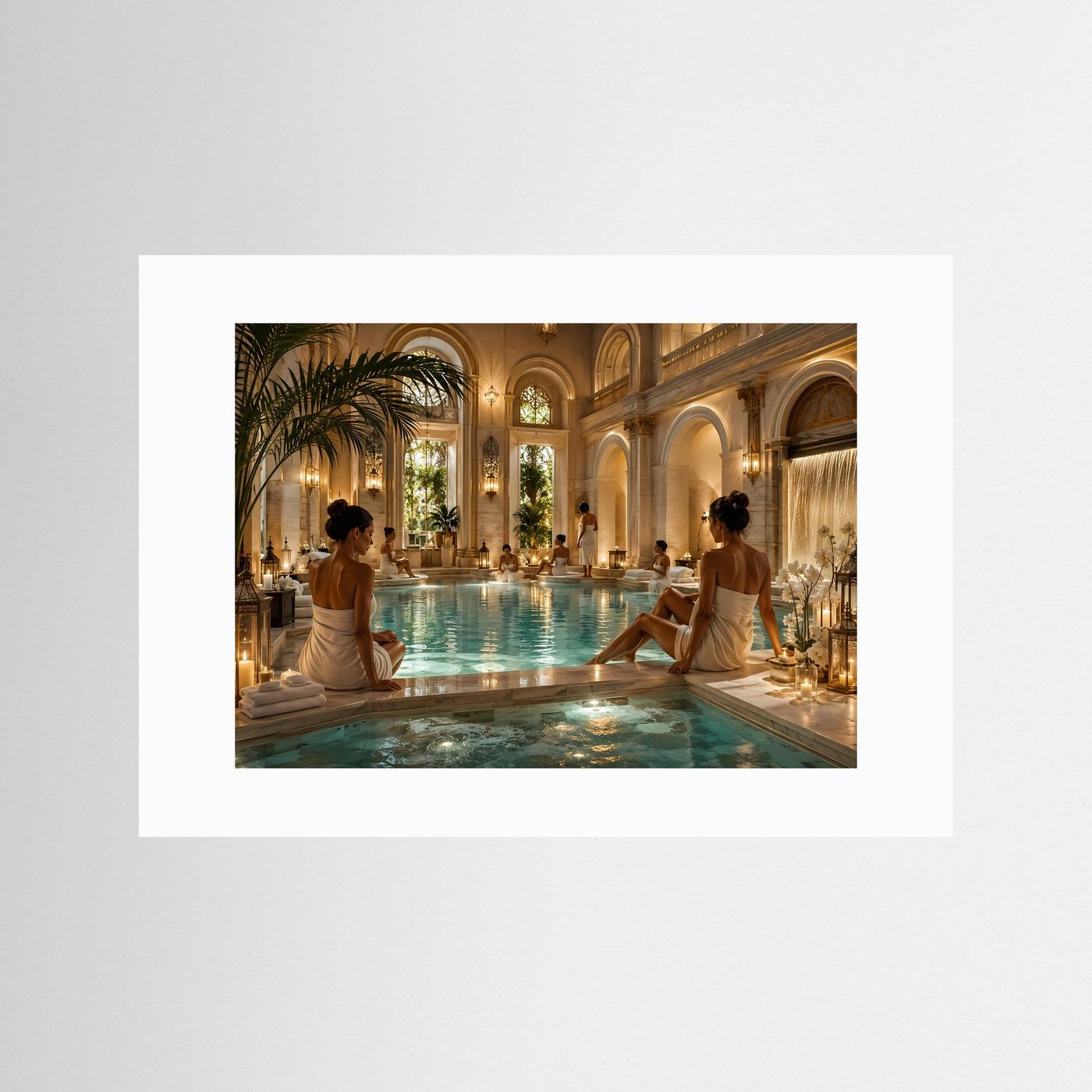 Oase der Ruhe | Luxus Spa & Wellness Oase Panorama Poster im Querformat