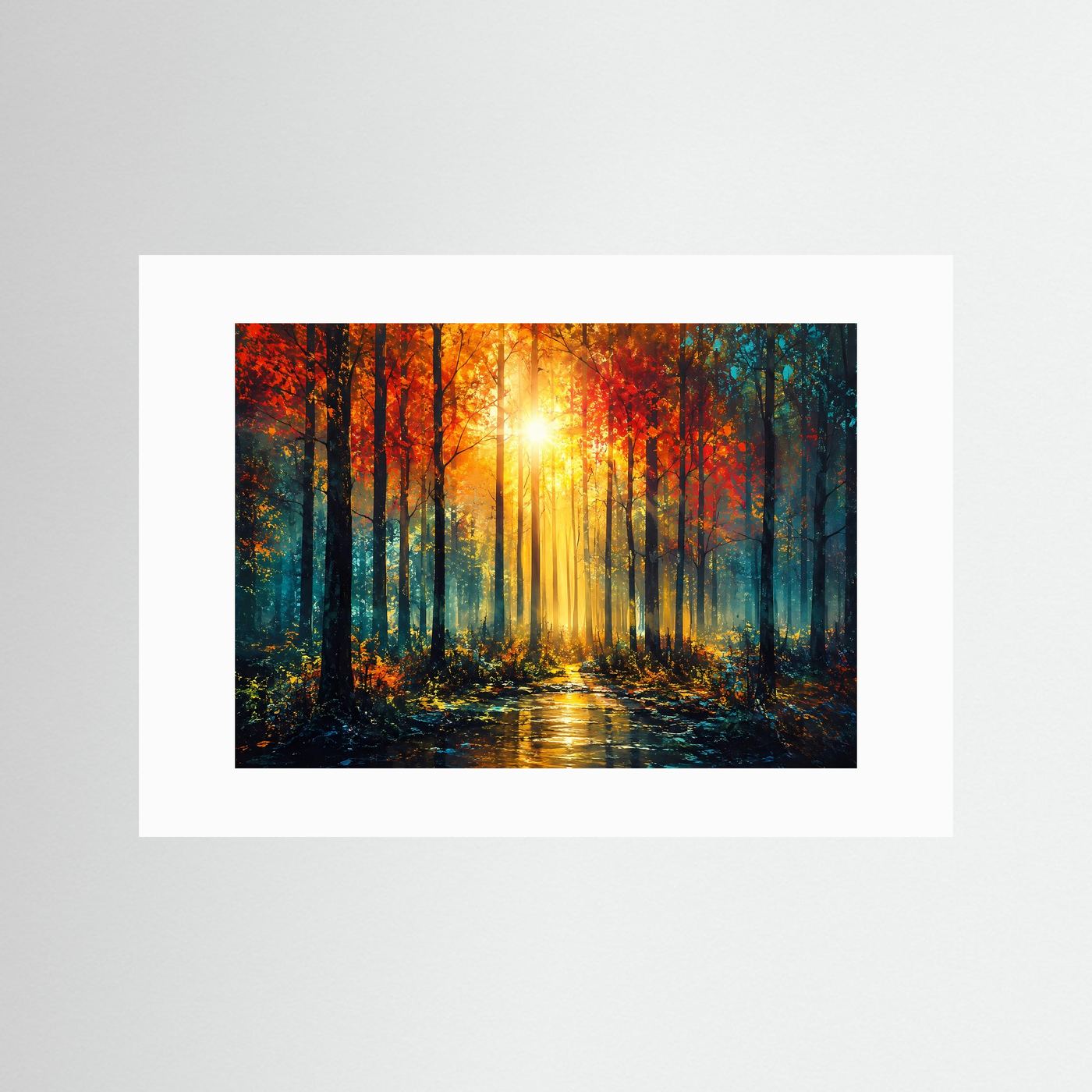 Leuchtender Herbstwald | Mystischer Wald mit goldenem Sonnenlicht