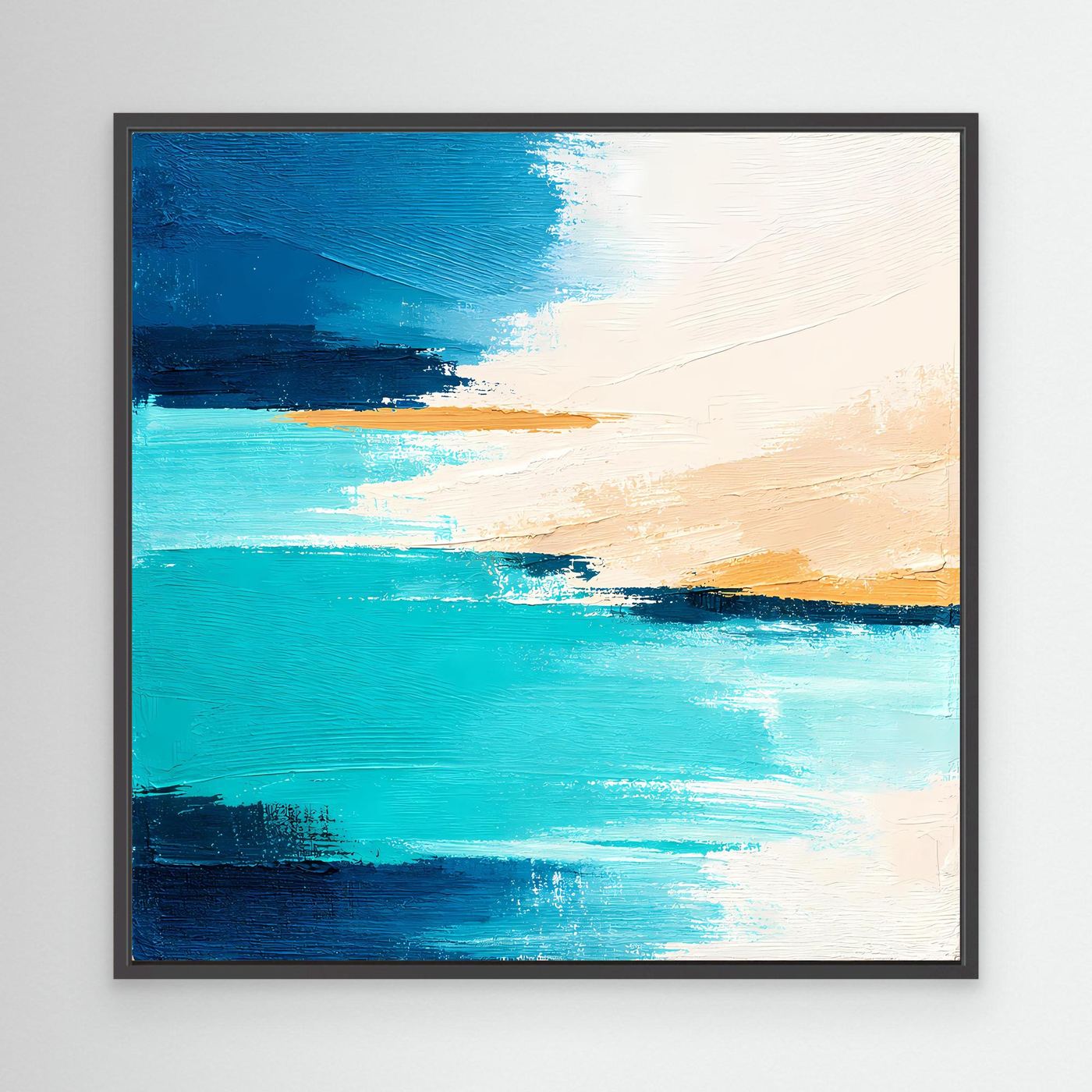 Leinwand Abstrakte Meeresbrise in Türkis und Beige | Modernes Acryl Wandbild