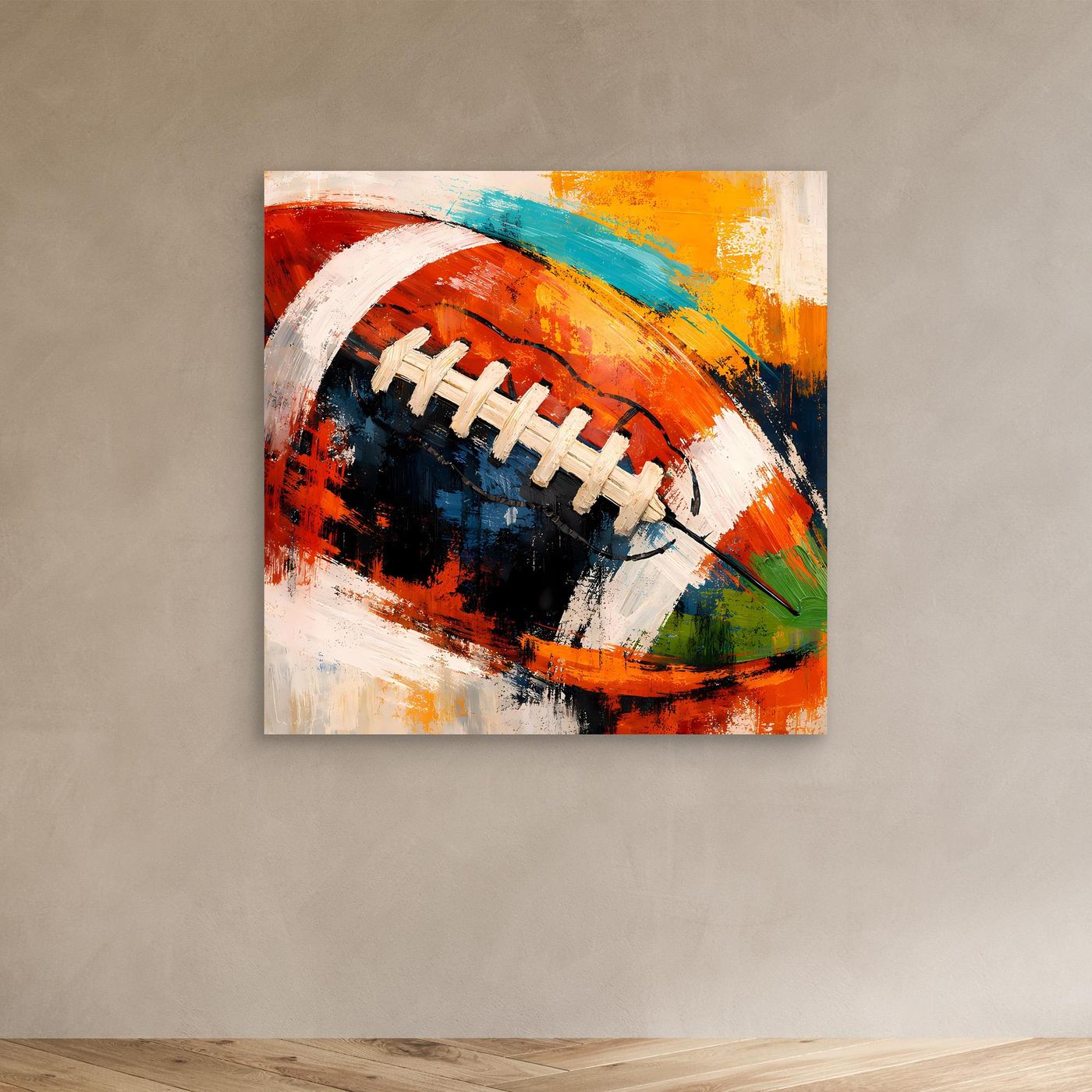 Leinwandbild mit abstraktem American-Football-Motiv ohne Rahmen