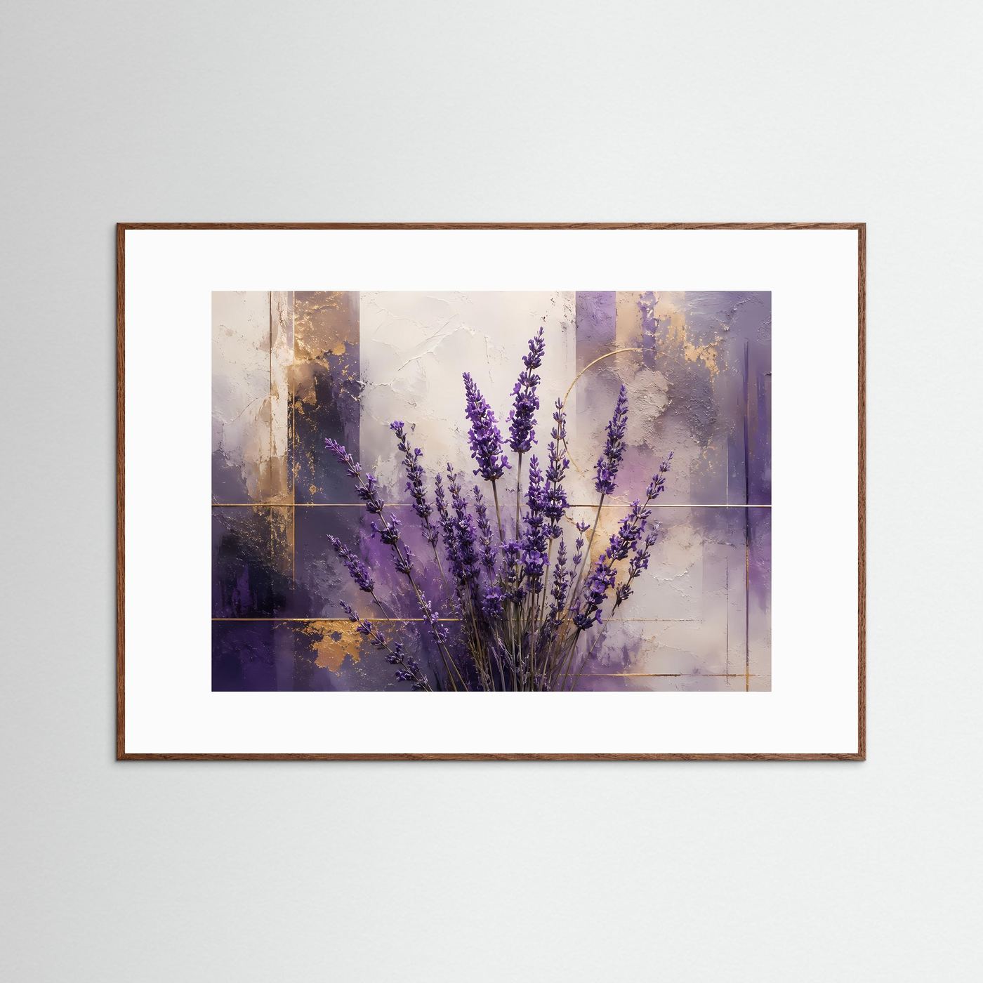 Zarter Lavendelduft | Abstraktes Blumen-Stillleben & Natur Poster im Querformat